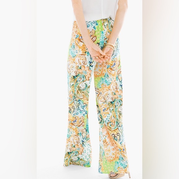 Chico’s Petite Yogi Print Palazzo Pants - Picture 3 of 6